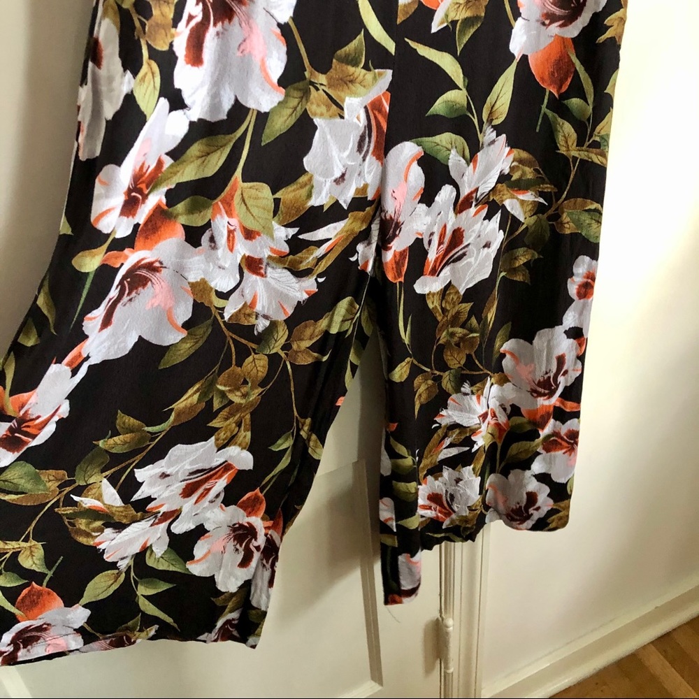 Umgee Brown Floral Off Shoulder Ruffle Jumpsuit - Picture 4 of 8